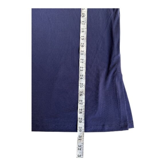 CHICO'S TRAVELER'S KNIT TUNIC LIGHTWEIGHT NAVY BLUE CAP SLEEVES  NWT SZ M - Picture 4 of 5